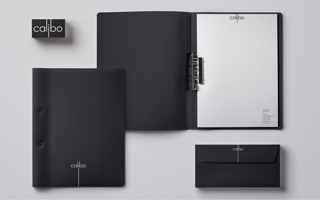 Calibo stationery set with folders, notebook and business cards