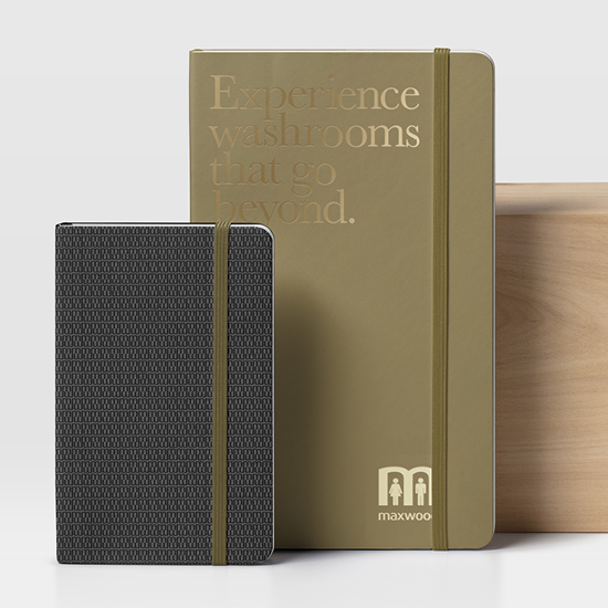 Overview of Maxwood branding across print, advertising and digital
