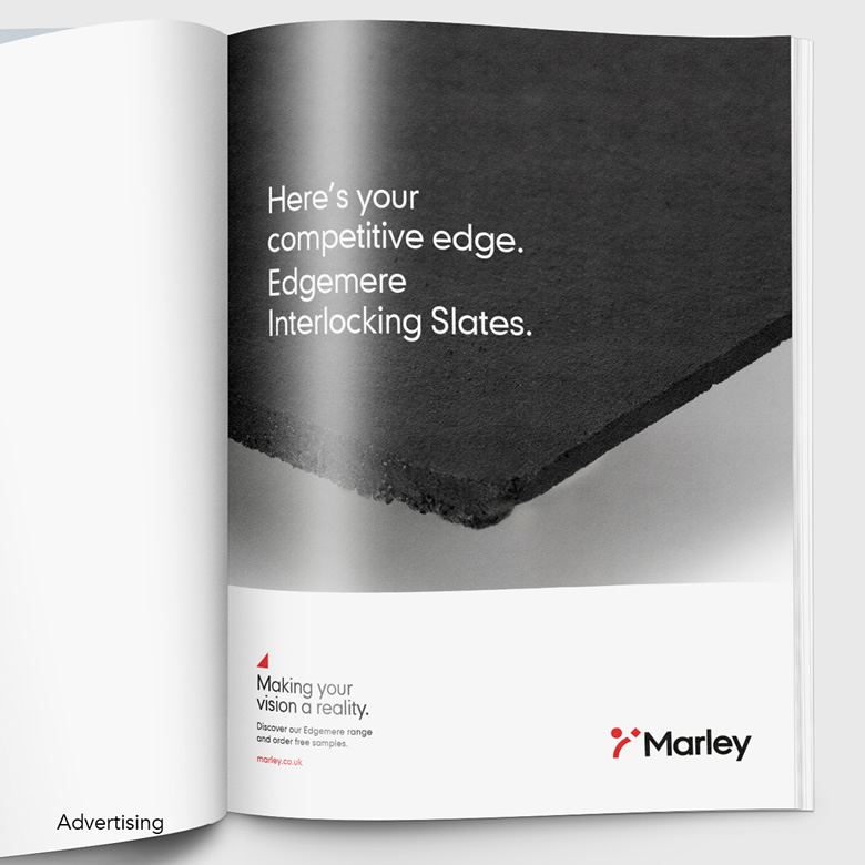 Marley product advert featuring an interlocking slate