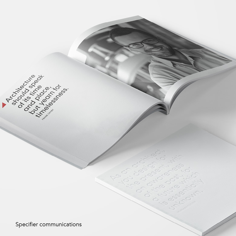 Marley specification communication brochure with architectural imagery