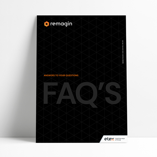 Remagin FAQ booklet in black and orange